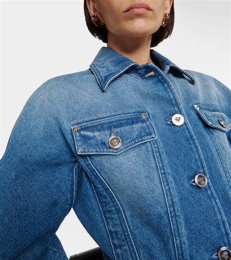 versace cropped denim jacket|net a porter versace jacket.